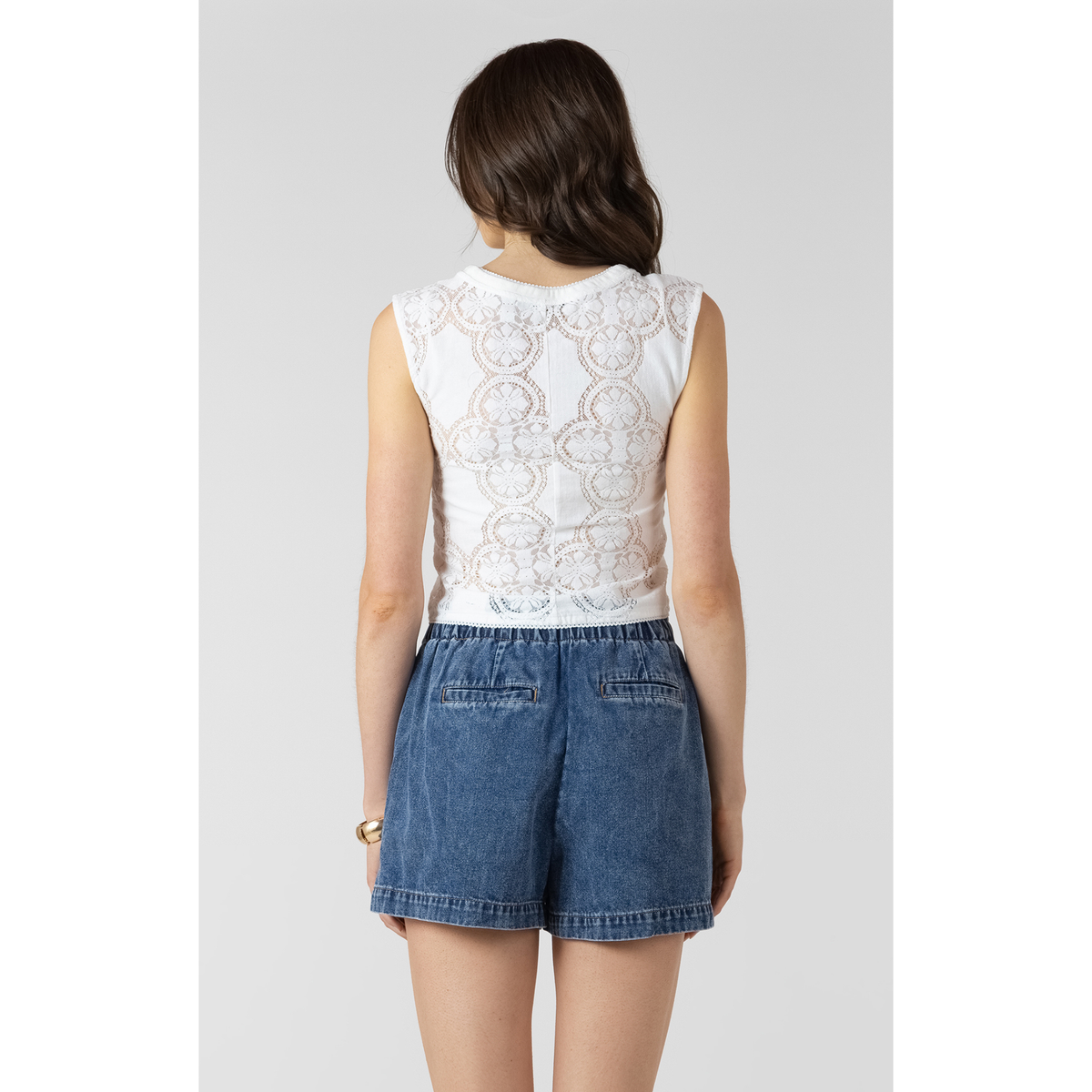 Dex Lace Cutout Button Front Tank – Studio On 1st